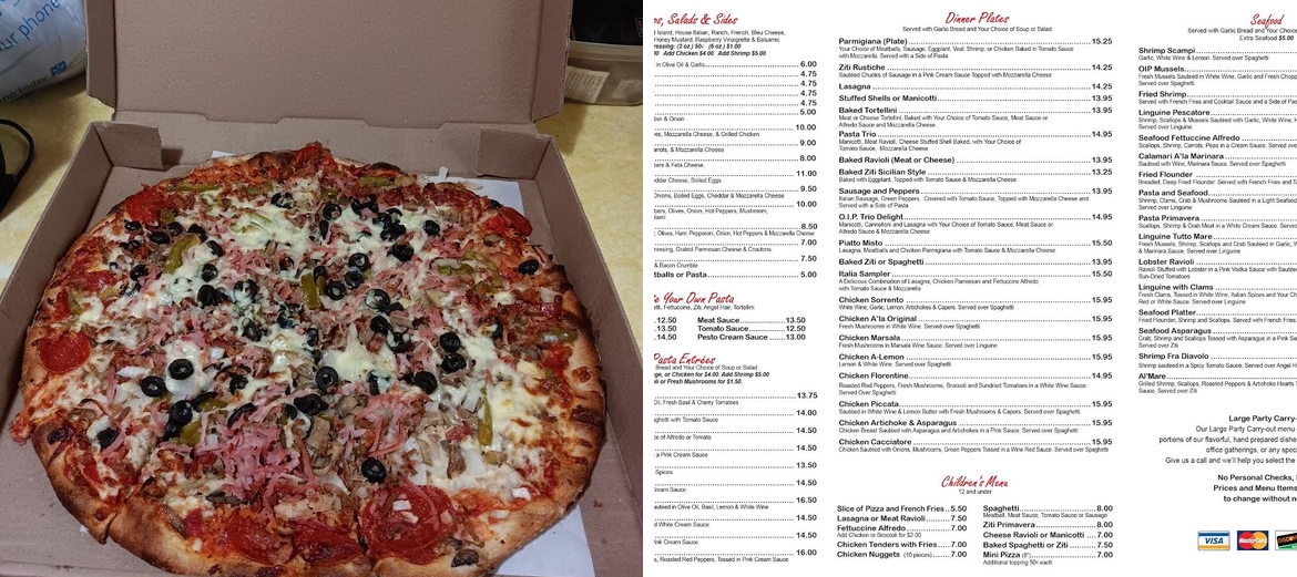 Original Italian Pizza & Restaurant Menu